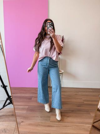 Petal Pop Denim Pants