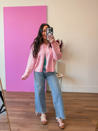 Daydream Striped Cardigan-Punch