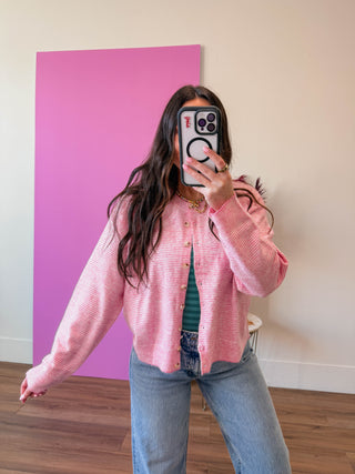 Daydream Striped Cardigan-Punch