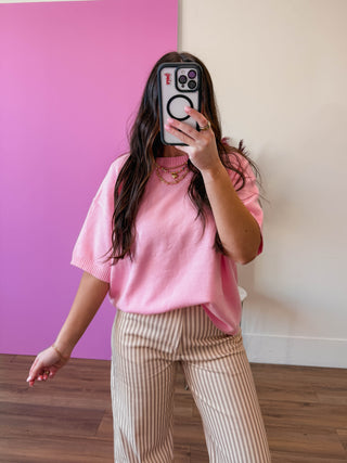 Harper Knit Top-Pink