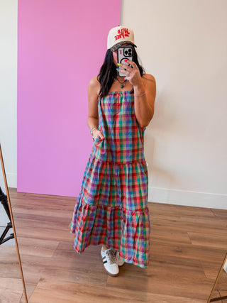 Colorburst Plaid Maxi Dress