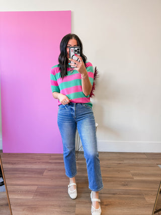 Callie Striped Knit Top