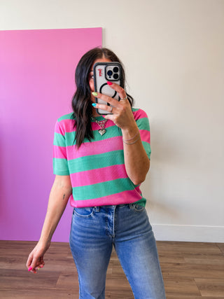 Callie Striped Knit Top