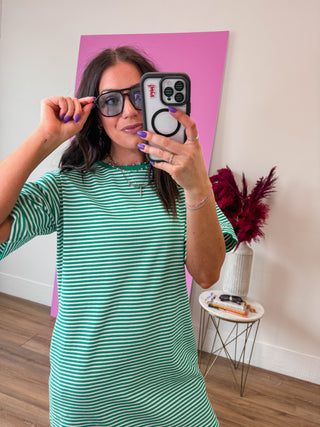 QUAY On The Fly Sunglasses-Black Frame/Aqua Lens