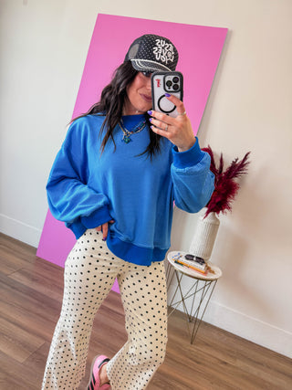 Paige Striped Pullover-Blue/Navy