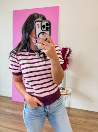 Annabel Striped Knit Top