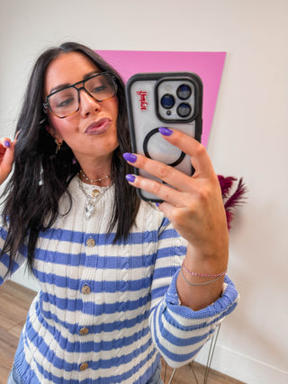 Oversized Square Aviator Blue Light Glasses-Brown/Clear