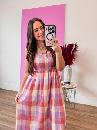 Pretty In Plaid Midi Dress