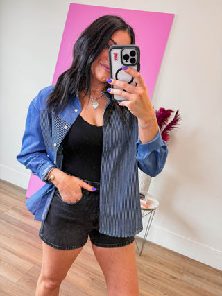 Stripe Theory Denim Top