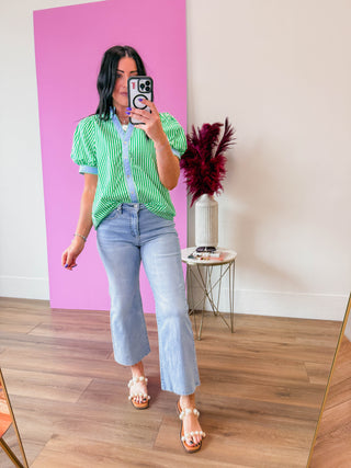 Kate Striped Top-Green