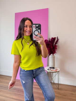 Tiffany Knit Top-Lime