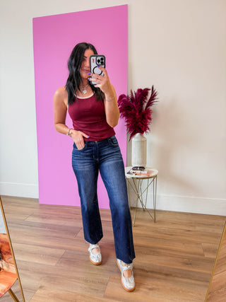 Kyla Mid Rise Straight Leg Denim