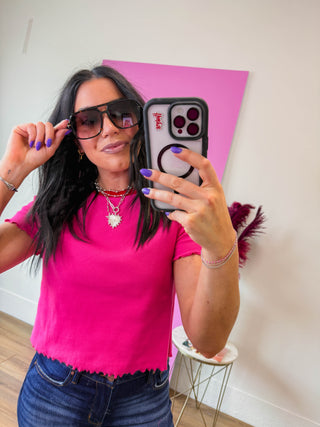 Natalie Oversized Aviator Sunglasses-Brown Tortoise Frame/Brown Ombre Lens