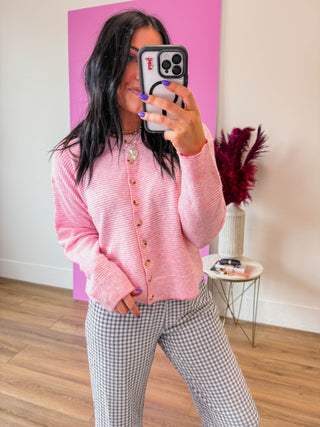 Daydream Striped Cardigan-Punch
