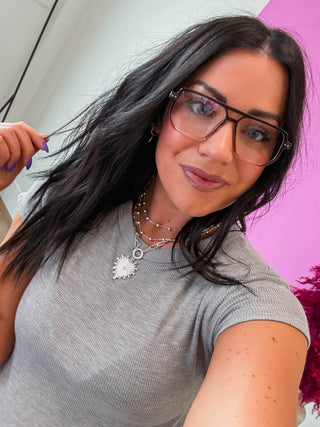 Oversized Square Aviator Blue Light Glasses-Blue/Tortoise