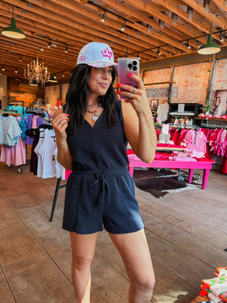 On The Go Romper-Navy