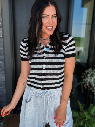 Masyn Striped Knit Top