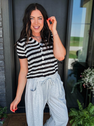 Masyn Striped Knit Top