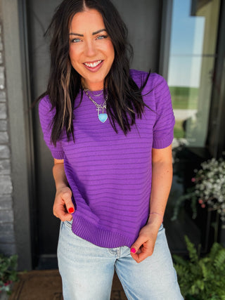 Mallory Knit Top-Purple