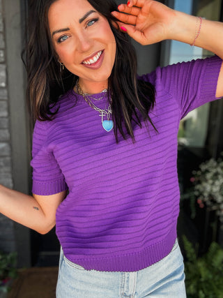 Mallory Knit Top-Purple