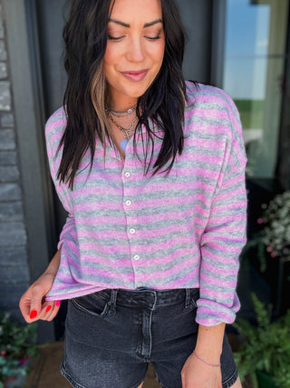Ria Striped Cardigan