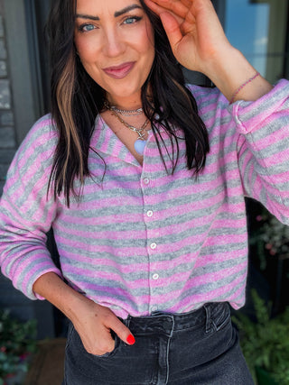 Ria Striped Cardigan