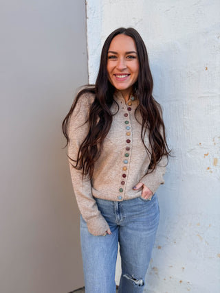 Penny Cardigan-Light Mocha