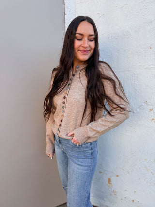 Penny Cardigan-Light Mocha