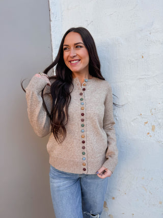 Penny Cardigan-Light Mocha