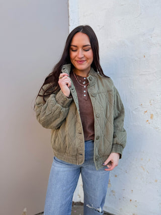 Tommy Quilted Jacket-Olive