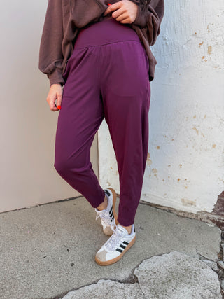 Venice Barrel Active Pants-Dark Plum