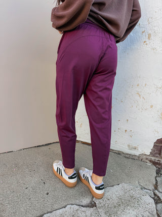 Venice Barrel Active Pants-Dark Plum
