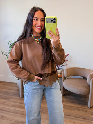 Lacey Pullover-Brown