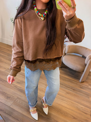 Lacey Pullover-Brown