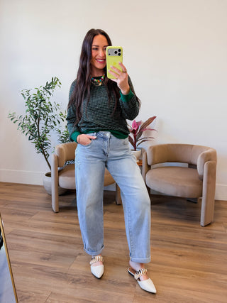 Petal Patch Barrel Denim