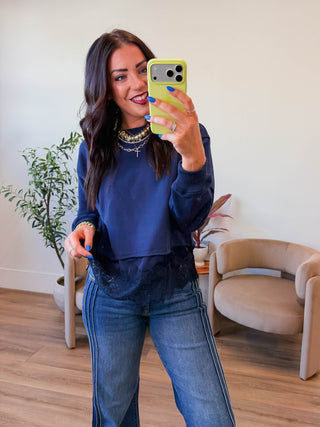 Lacey Pullover-Navy
