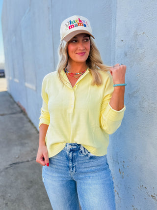 Kiara Henley Sweater-Lemon