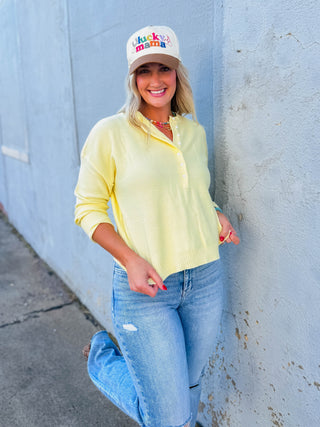 Kiara Henley Sweater-Lemon