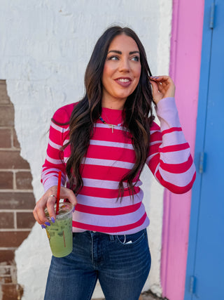 Violet Striped Sweater
