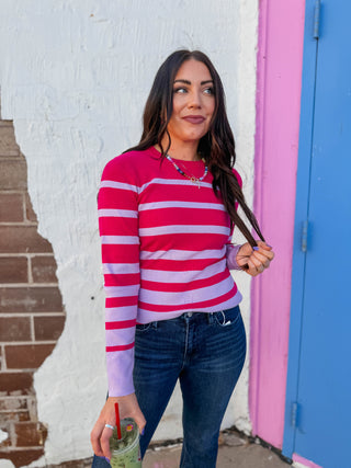 Violet Striped Sweater