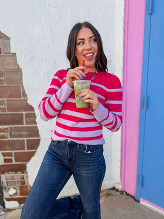Violet Striped Sweater
