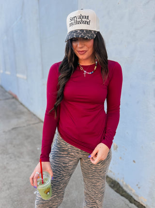 Everyday Essential Long Sleeve-Cabernet