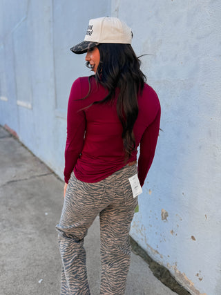 Everyday Essential Long Sleeve-Cabernet