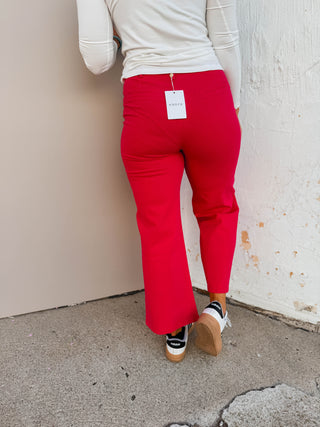 Karter Wide Leg Pants-Red