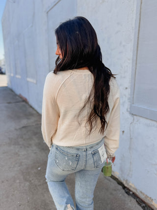 Liliana Henley Sweater-Cream