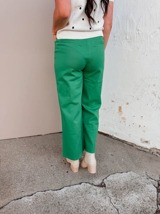 Karter Wide Leg Pants-Green