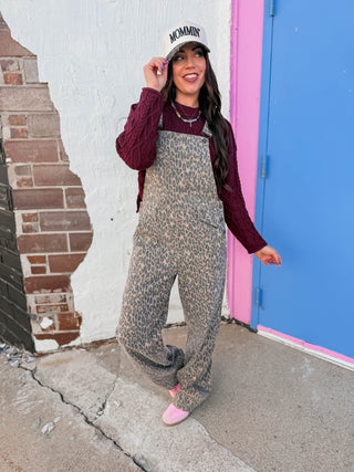 Kamden Leopard Cargo Overalls