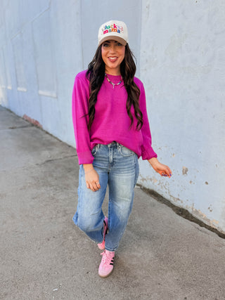 Kam High Rise Boyfriend Barrel Denim