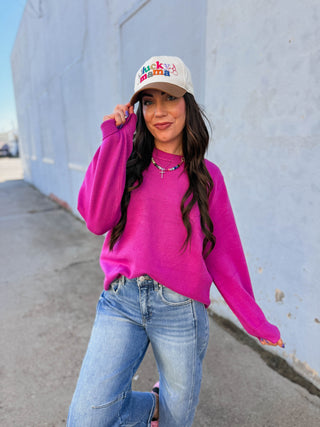 Teagan Sweater-Magenta