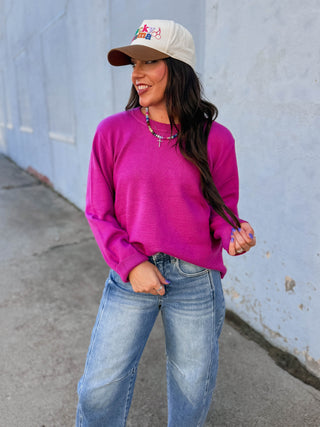 Teagan Sweater-Magenta